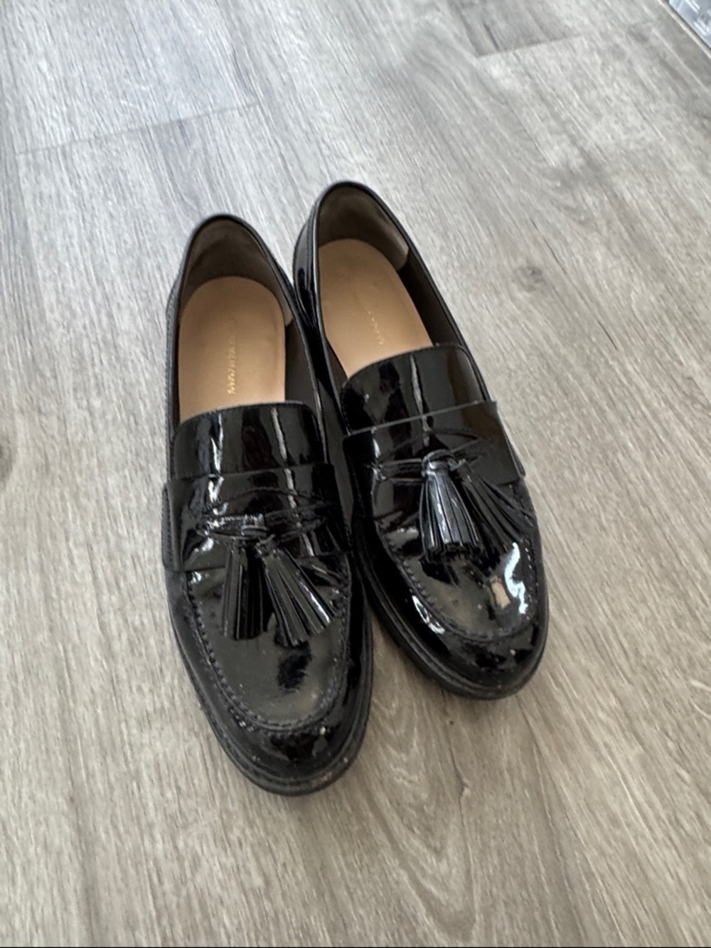 Stuart Weitzman Patent Tassel Loafers